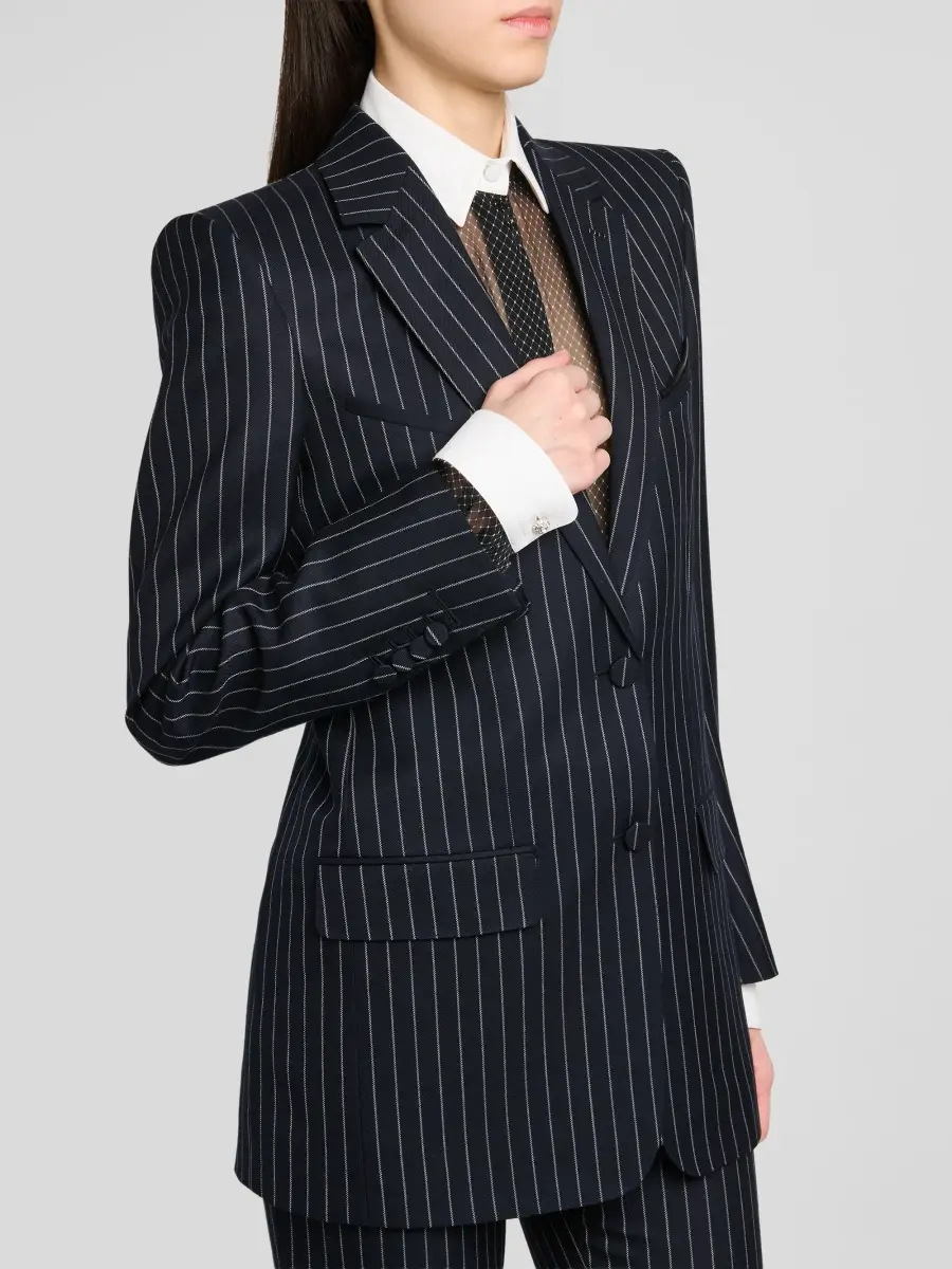 Tom Ford Women's Corded Chalkstriped Wool Blazer | Thumbnail 5