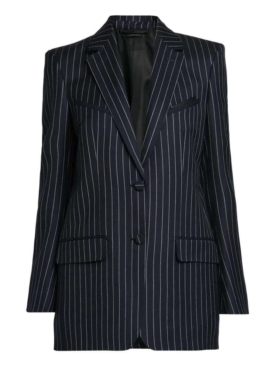 Women's Corded Chalkstriped Wool Blazer Women's Corded Chalkstriped Wool Blazer
