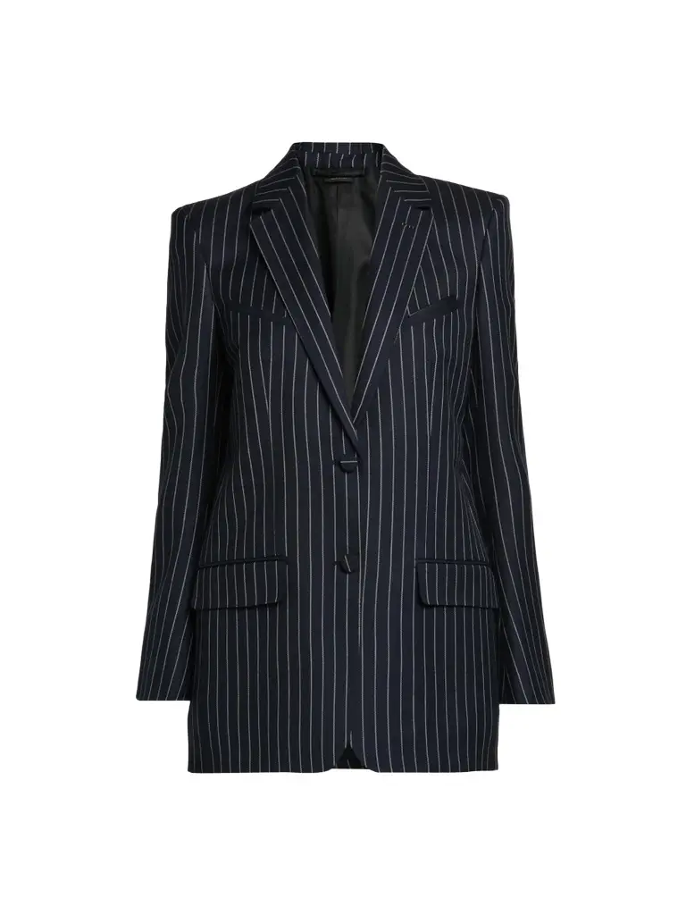 Women's Corded Chalkstriped Wool Blazer Women's Corded Chalkstriped Wool Blazer