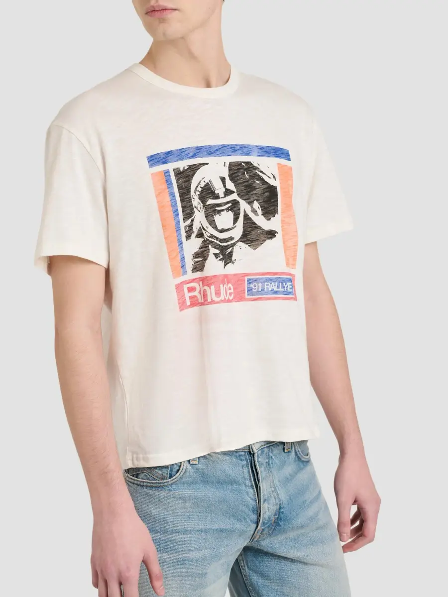 Rhude Men's Helmethead Rallye Graphic Cotton T-Shirt | Thumbnail 5 Rhude Men's Helmethead Rallye Graphic Cotton T-Shirt | Thumbnail 5