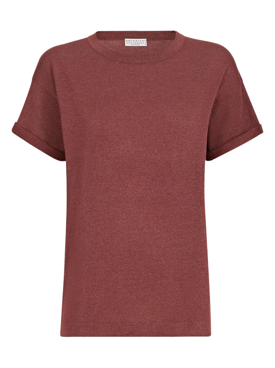 Women's Sparkling Cashmere and Silk Lightweight Knit T-Shirt