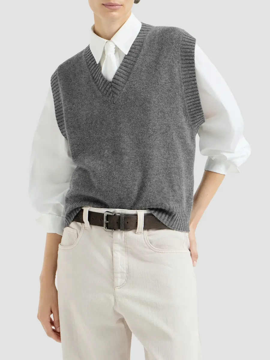 Brunello Cucinelli Women's Cashmere Sweater Vest | Thumbnail 2 Brunello Cucinelli Women's Cashmere Sweater Vest | Thumbnail 2