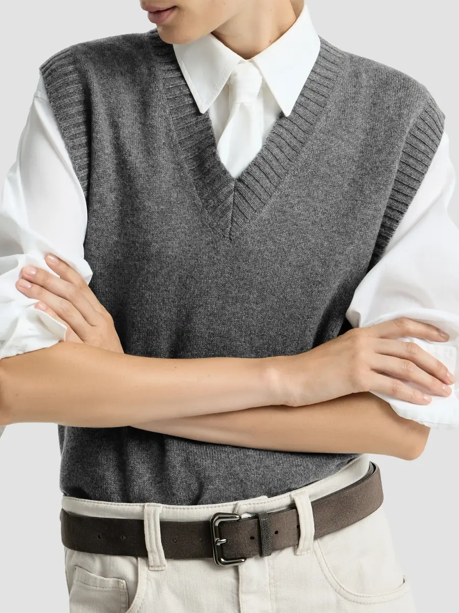 Brunello Cucinelli Women's Cashmere Sweater Vest | Thumbnail 4 Brunello Cucinelli Women's Cashmere Sweater Vest | Thumbnail 4
