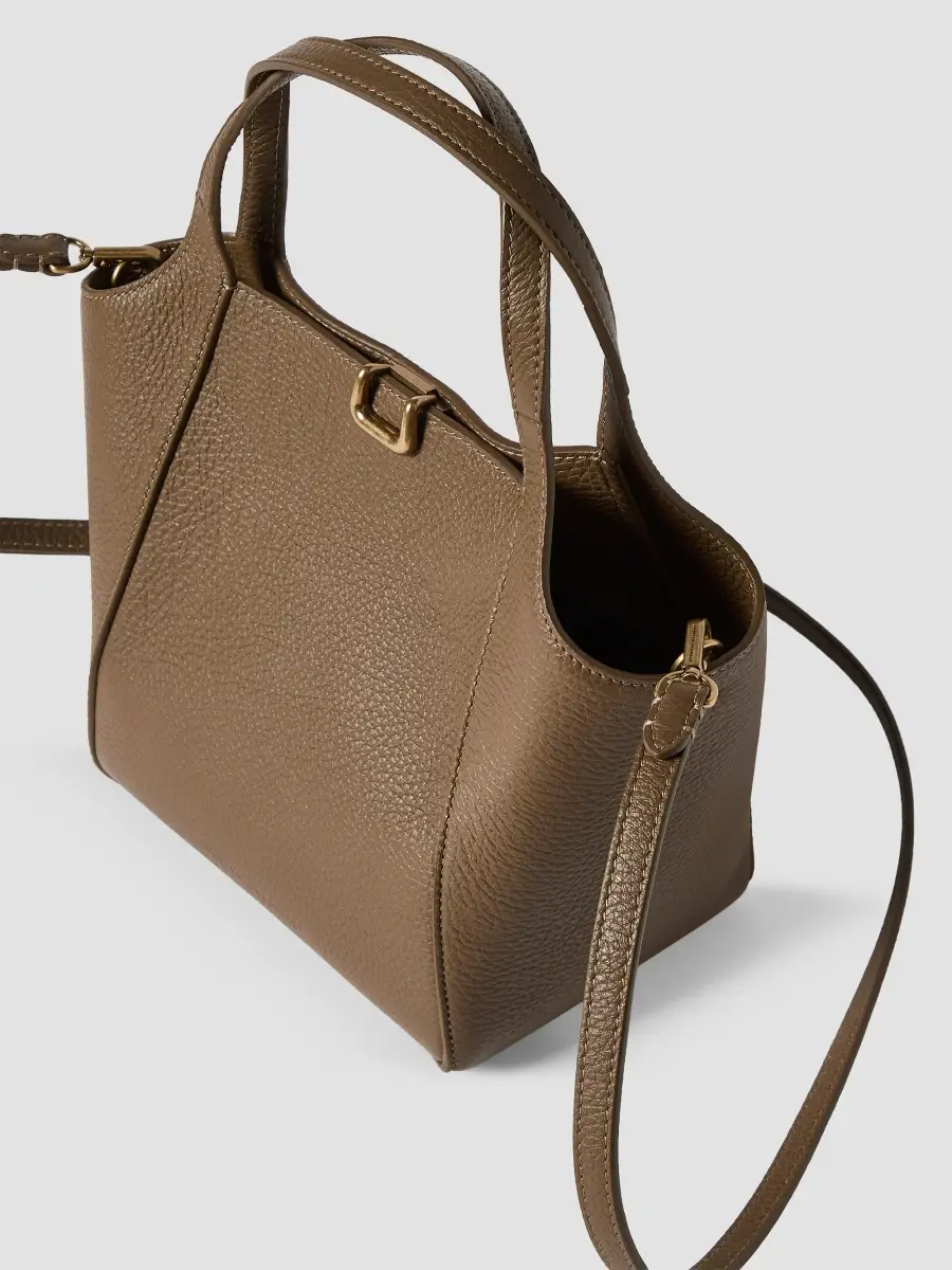Brunello Cucinelli Women's Sartorial Small Bucket Bag in Soft Grained Leather | Thumbnail 4