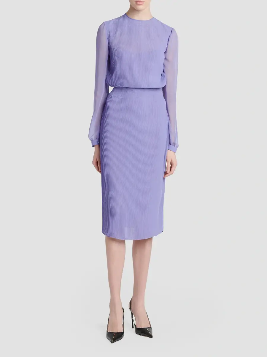Tom Ford Women's Pleated Chiffon Midi Dress | Thumbnail 2 Tom Ford Women's Pleated Chiffon Midi Dress | Thumbnail 2