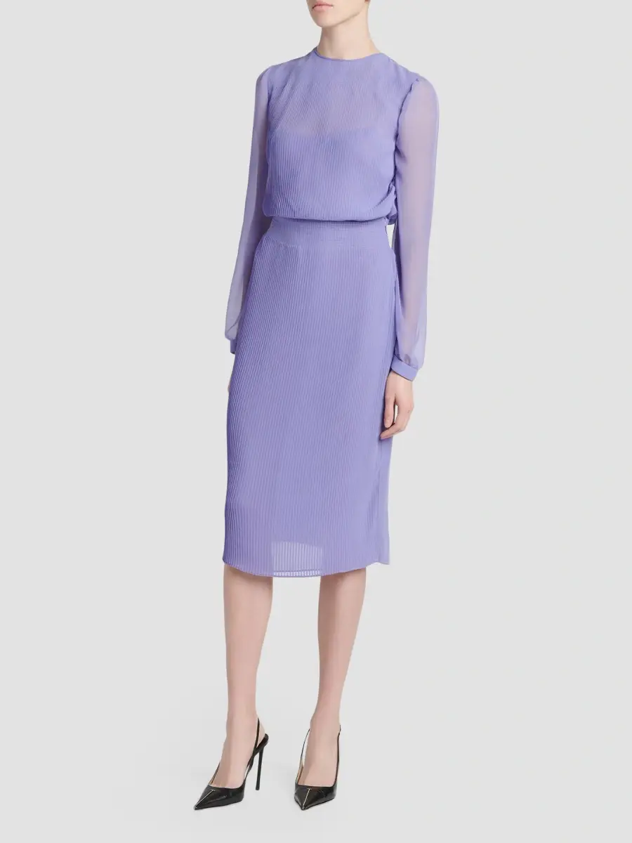Tom Ford Women's Pleated Chiffon Midi Dress | Thumbnail 4 Tom Ford Women's Pleated Chiffon Midi Dress | Thumbnail 4
