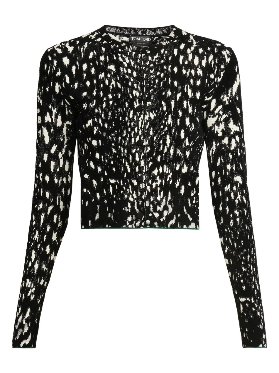 Tom Ford Women's Lynx Jacquard Velvet Cardigan