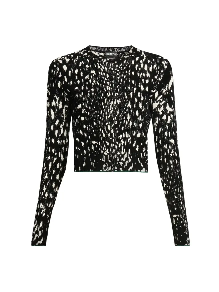 Tom Ford Women's Lynx Jacquard Velvet Cardigan