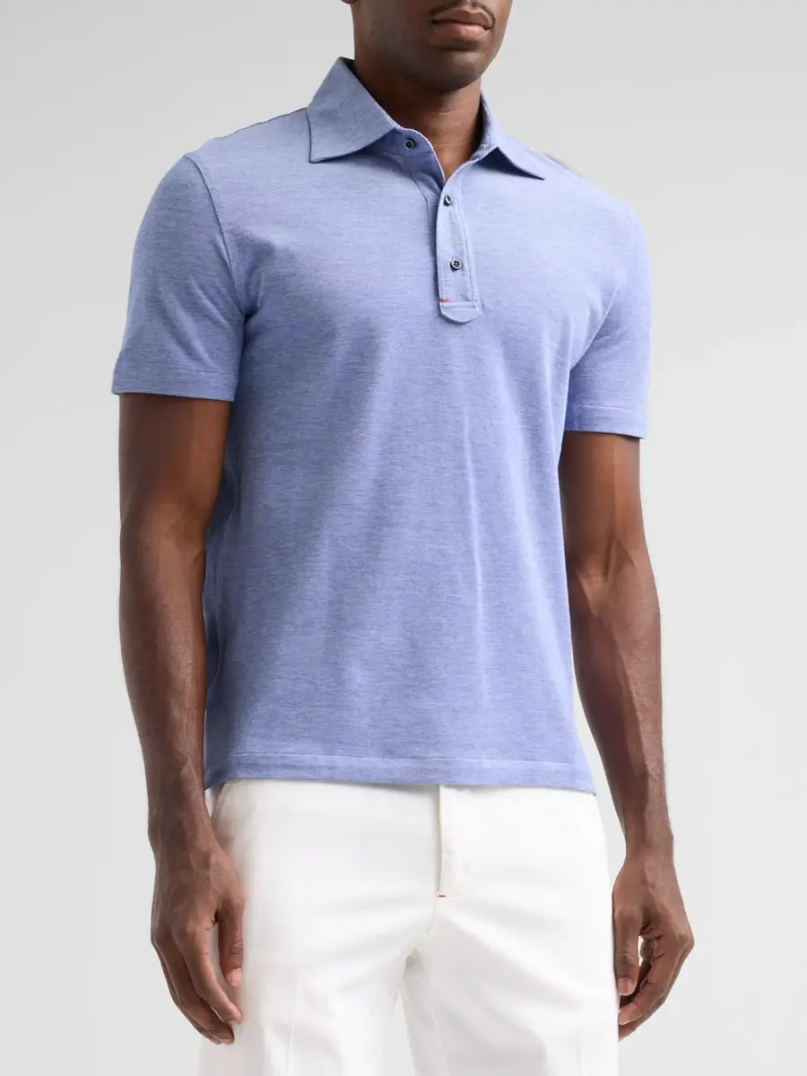 Isaia Men's Jersey Cotton Piqué Polo Shirt | Thumbnail 4 Isaia Men's Jersey Cotton Piqué Polo Shirt | Thumbnail 4
