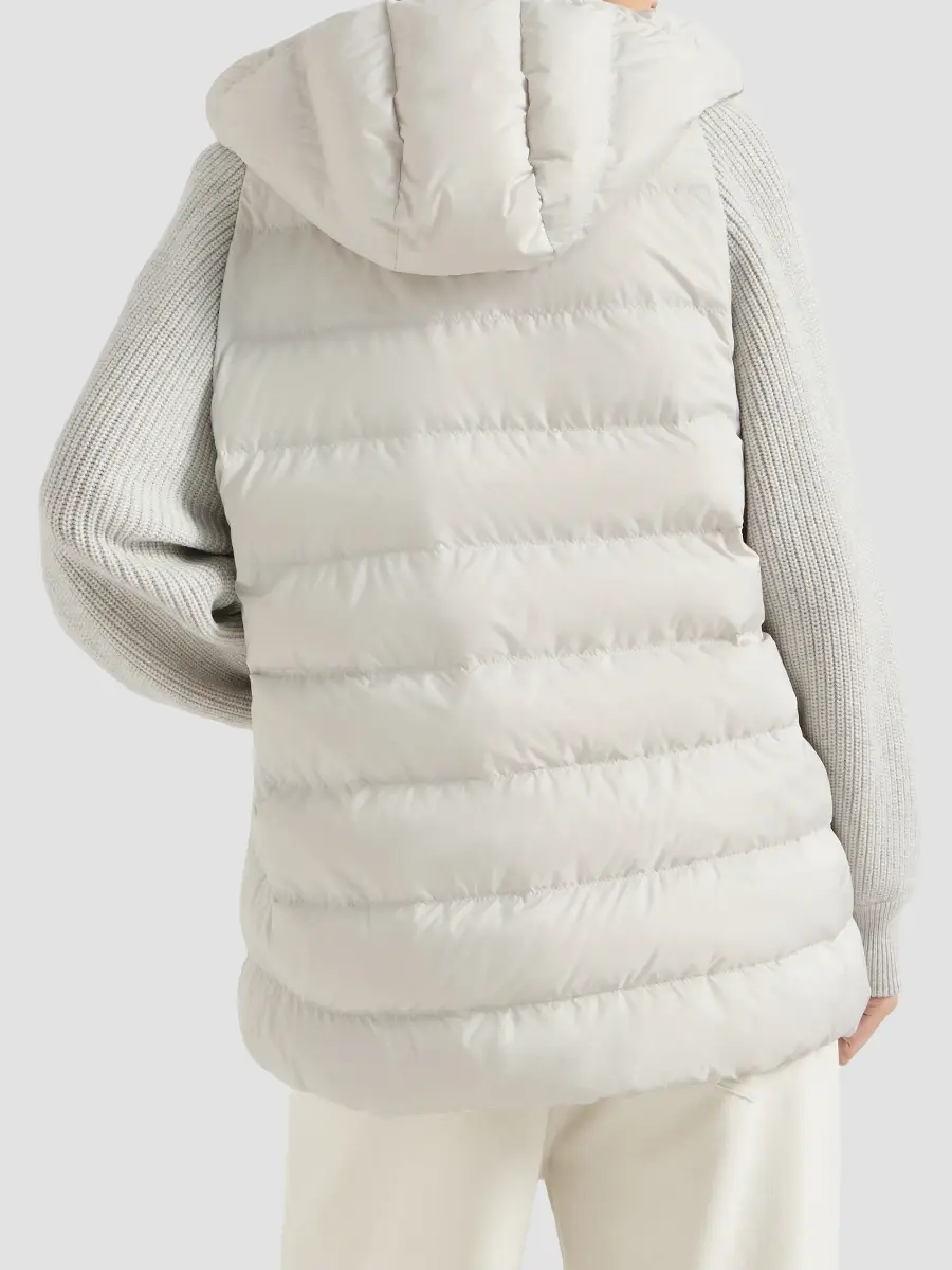 Brunello Cucinelli Women's Water-Resistant Matte Nylon Hooded Down Jacket | Thumbnail 3 Brunello Cucinelli Women's Water-Resistant Matte Nylon Hooded Down Jacket | Thumbnail 3
