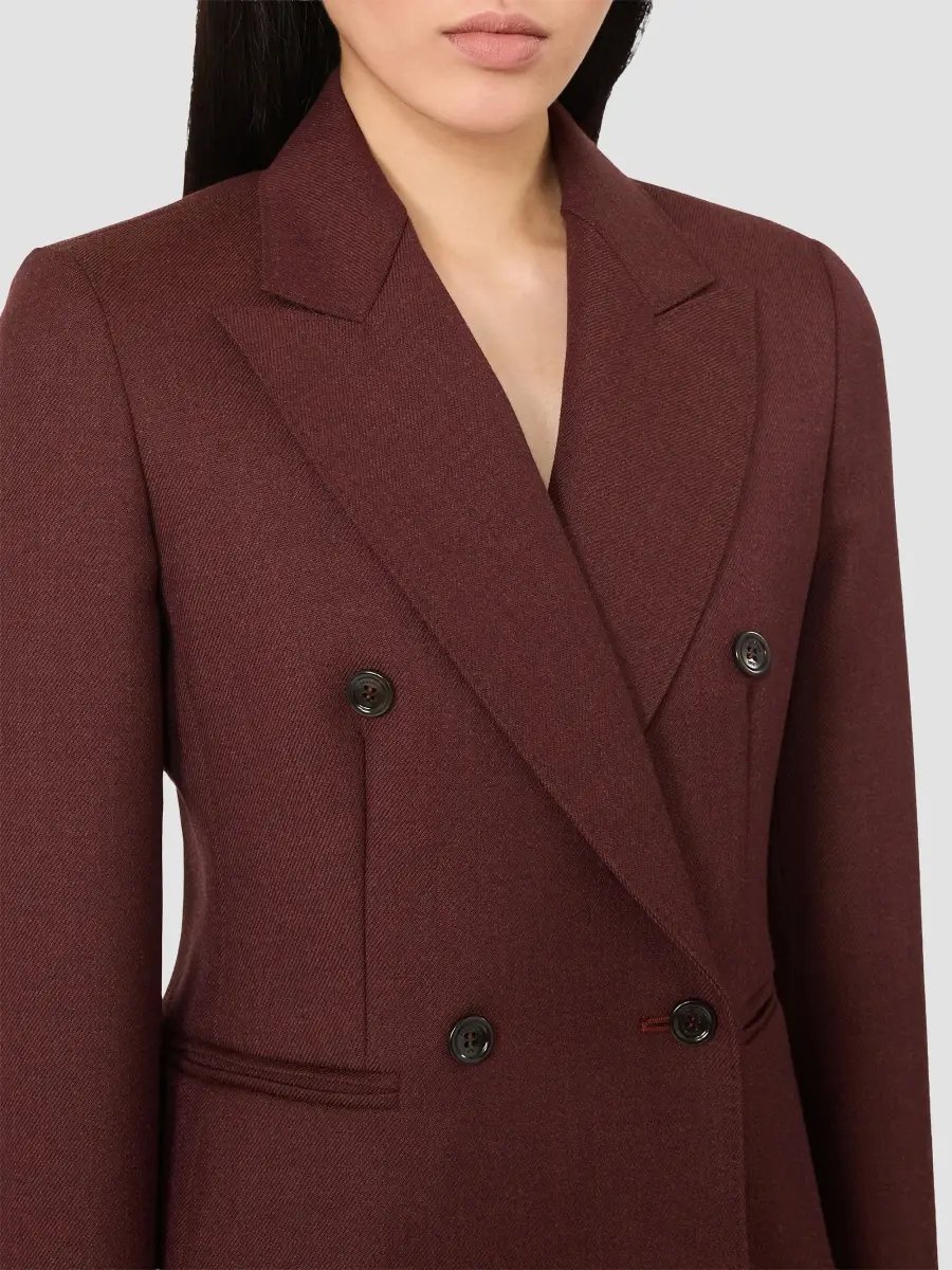 Max Mara Women's Denim Effect Wool Double Breasted Jacket | Thumbnail 5 Max Mara Women's Denim Effect Wool Double Breasted Jacket | Thumbnail 5