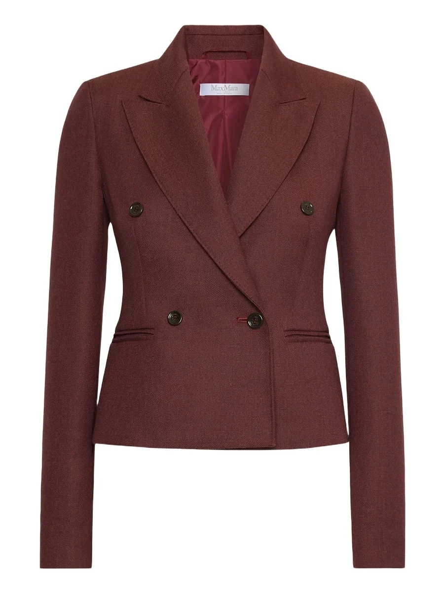 Women's Denim Effect Wool Double Breasted Jacket Women's Denim Effect Wool Double Breasted Jacket