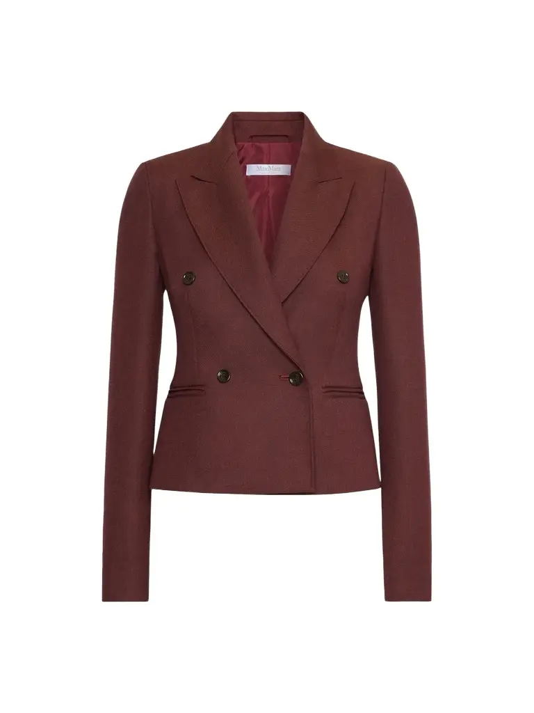 Max Mara Women's Denim Effect Wool Double Breasted Jacket