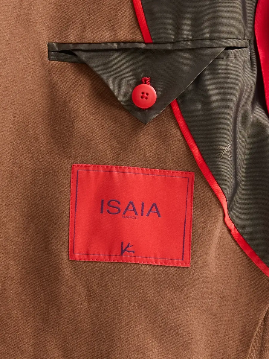 Isaia Men's Linen Double-Breasted Blazer | Thumbnail 6 Isaia Men's Linen Double-Breasted Blazer | Thumbnail 6