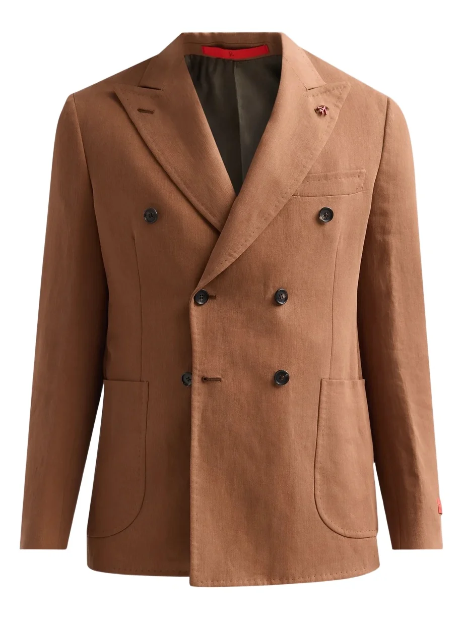 Men's Linen Double-Breasted Blazer Men's Linen Double-Breasted Blazer