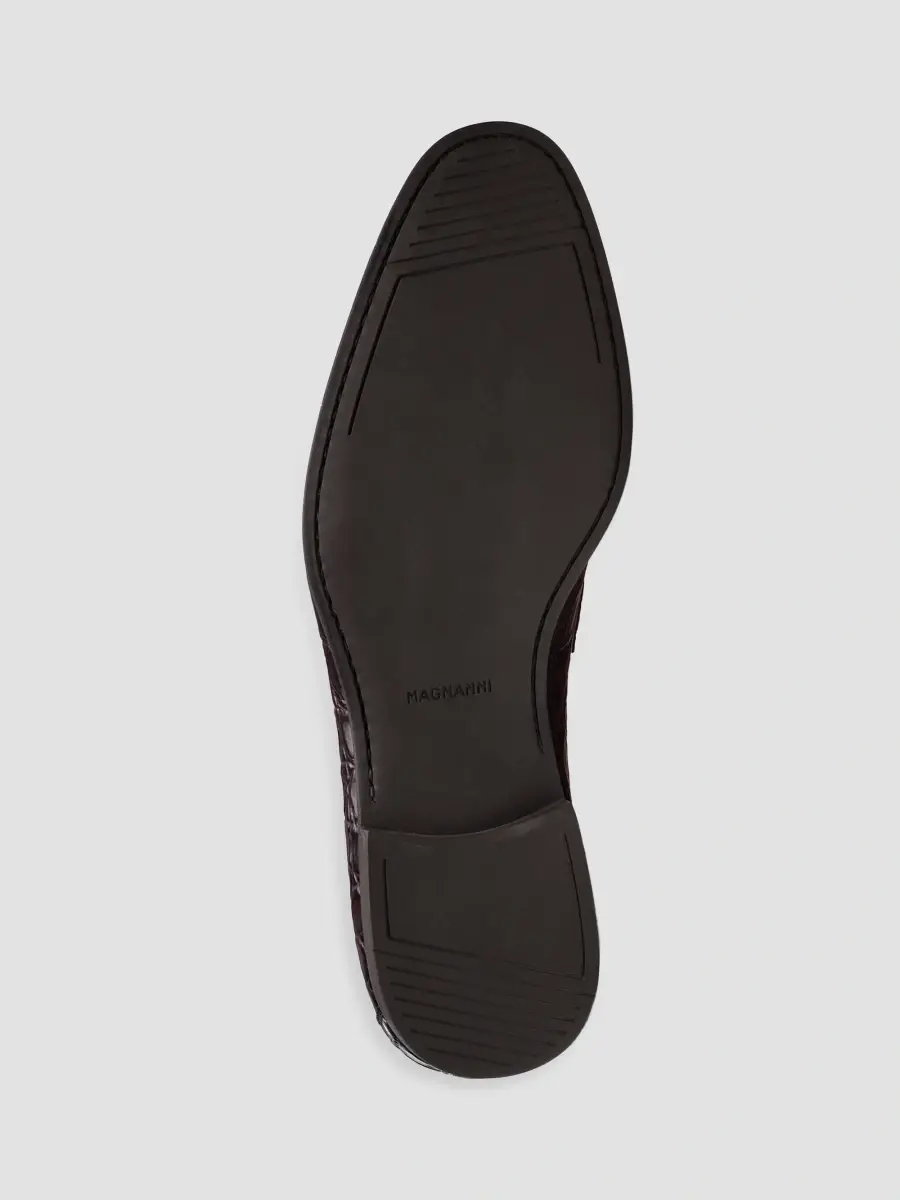 Magnanni Men's Vicente Crocodile-Embossed Leather Penny Loafers | Thumbnail 4