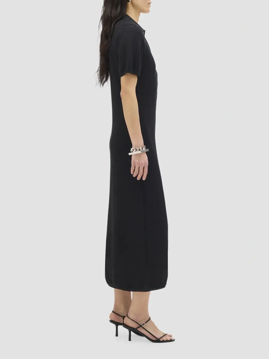 Another Tomorrow Women's Pique Polo Dress | Thumbnail 3 Another Tomorrow Women's Pique Polo Dress | Thumbnail 3