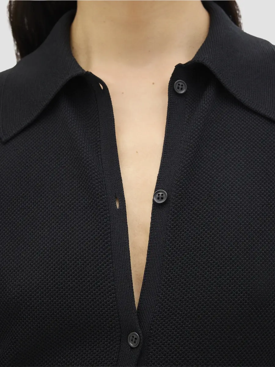 Another Tomorrow Women's Pique Polo Dress | Thumbnail 5 Another Tomorrow Women's Pique Polo Dress | Thumbnail 5