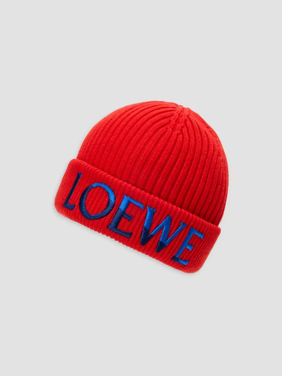 Loewe Men's Embroidered Logo Wool Beanie | Thumbnail 3 Loewe Men's Embroidered Logo Wool Beanie | Thumbnail 3