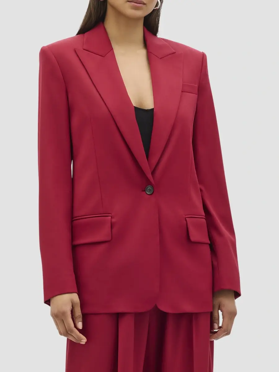 Another Tomorrow Women's Single Button Relaxed Jacket | Thumbnail 2