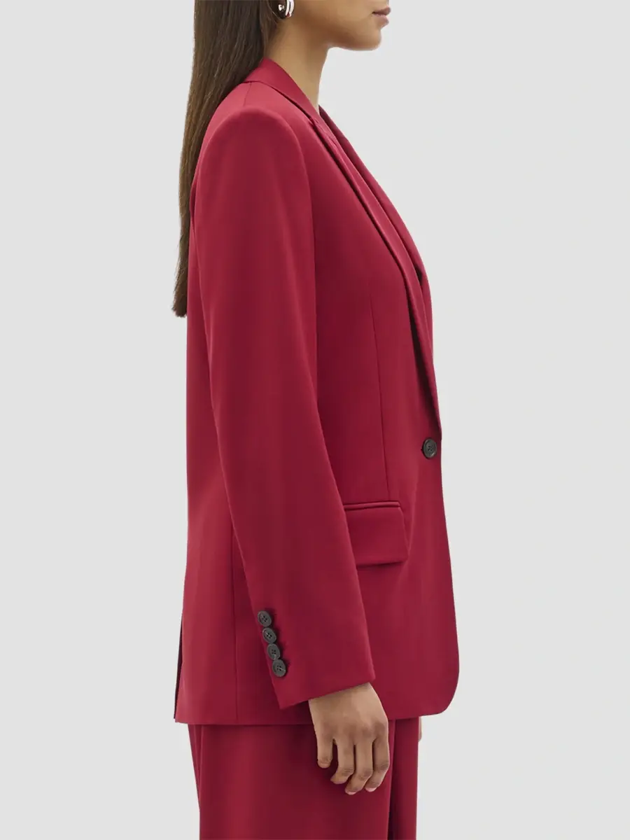 Another Tomorrow Women's Single Button Relaxed Jacket | Thumbnail 3