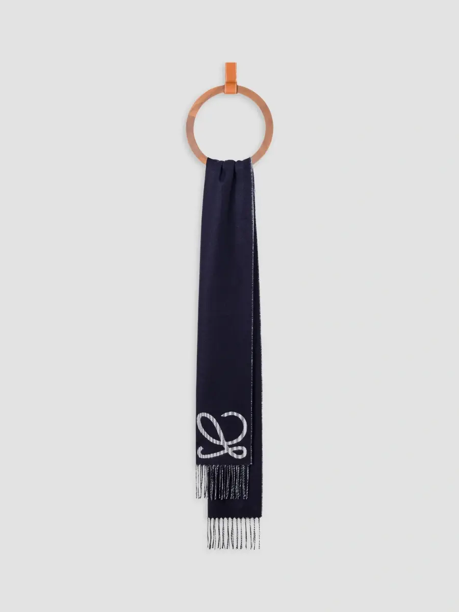 Loewe Men's Anagram Silk-Cashmere Scarf | Thumbnail 2 Loewe Men's Anagram Silk-Cashmere Scarf | Thumbnail 2