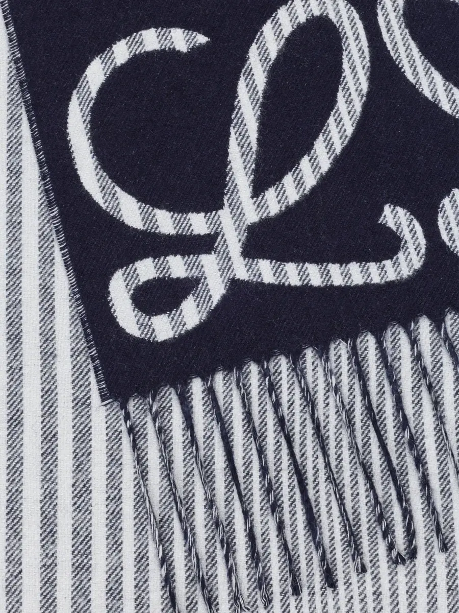 Loewe Men's Anagram Silk-Cashmere Scarf | Thumbnail 4 Loewe Men's Anagram Silk-Cashmere Scarf | Thumbnail 4