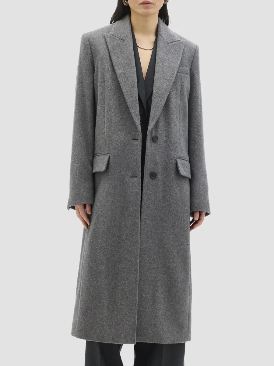 Another Tomorrow Women's Cashmere Tailored Overcoat | Thumbnail 2