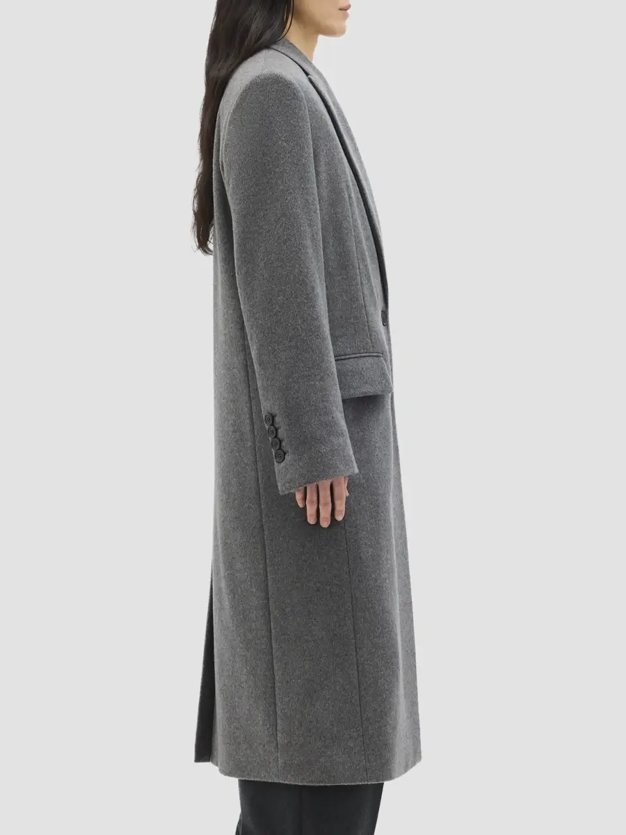 Another Tomorrow Women's Cashmere Tailored Overcoat | Thumbnail 3