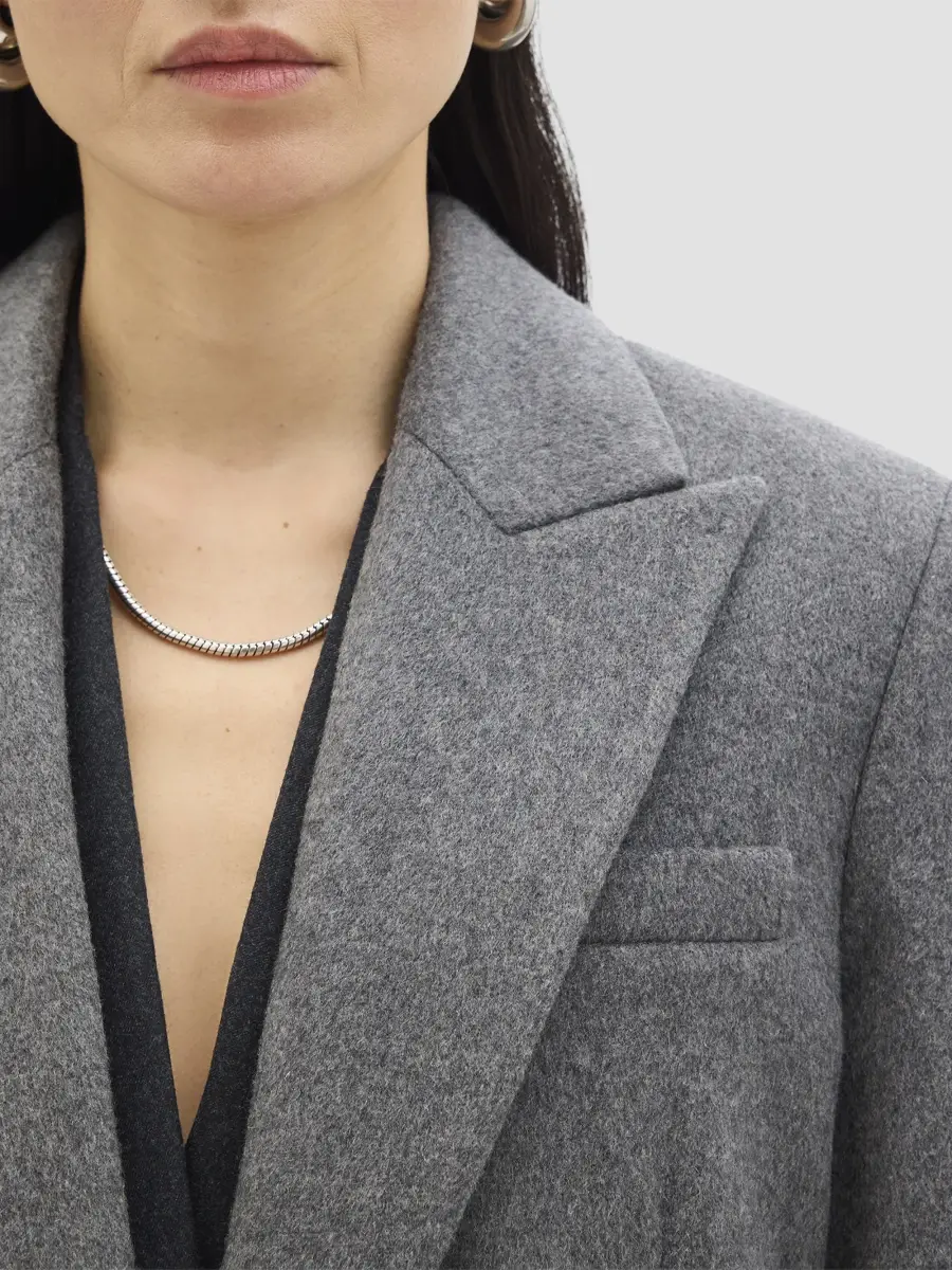 Another Tomorrow Women's Cashmere Tailored Overcoat | Thumbnail 5
