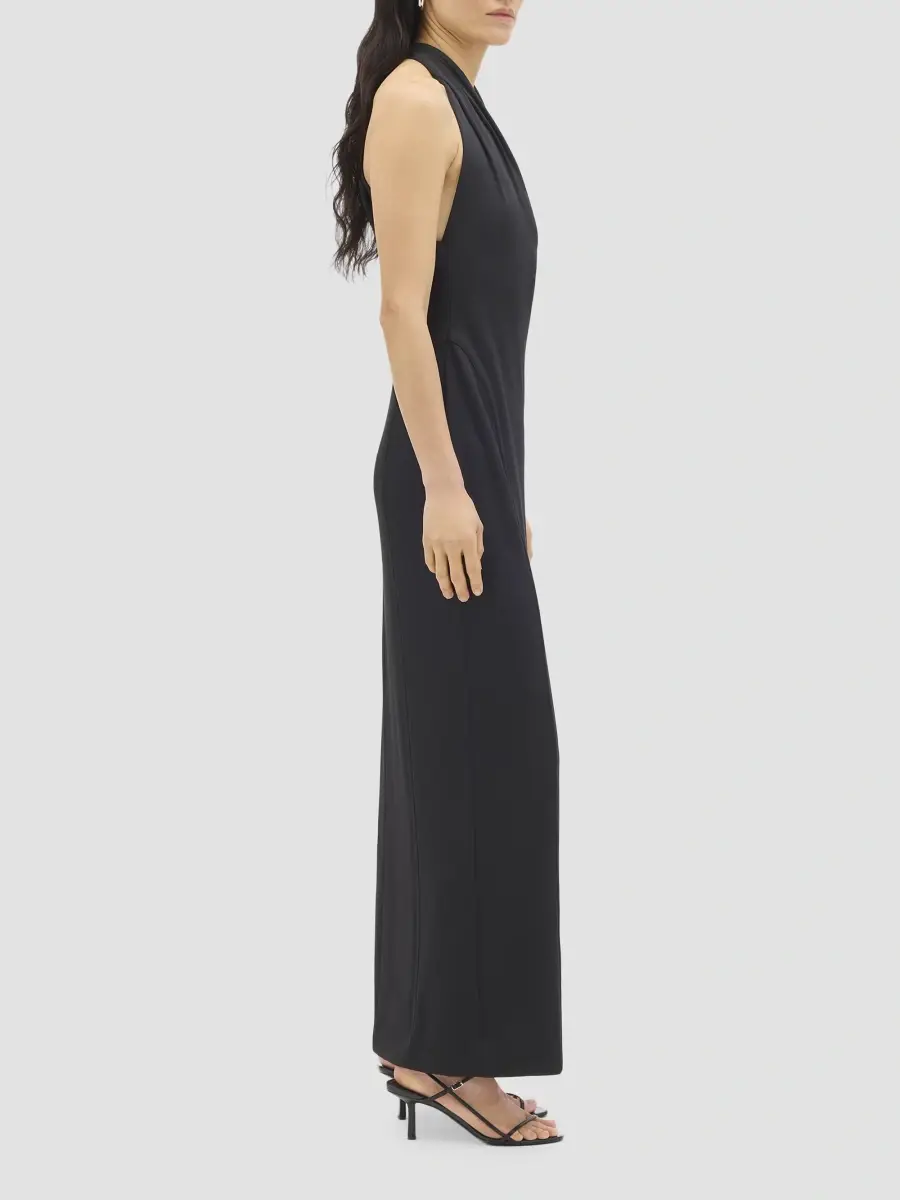 Another Tomorrow Women's Gathered Halter Dress | Thumbnail 3 Another Tomorrow Women's Gathered Halter Dress | Thumbnail 3