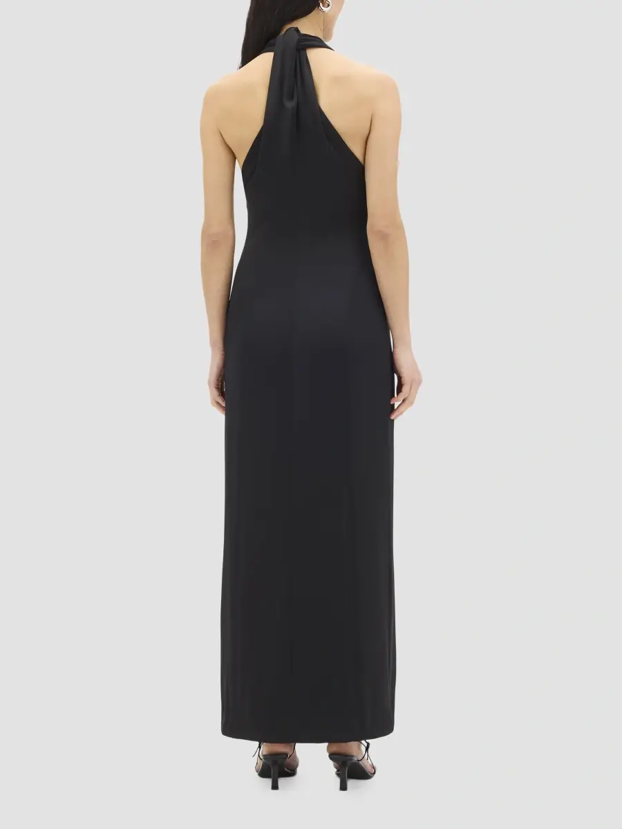 Another Tomorrow Women's Gathered Halter Dress | Thumbnail 4 Another Tomorrow Women's Gathered Halter Dress | Thumbnail 4