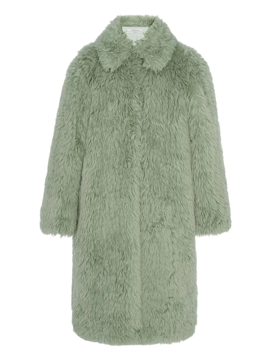 Another Tomorrow Women's Fur Balmacaan Coat