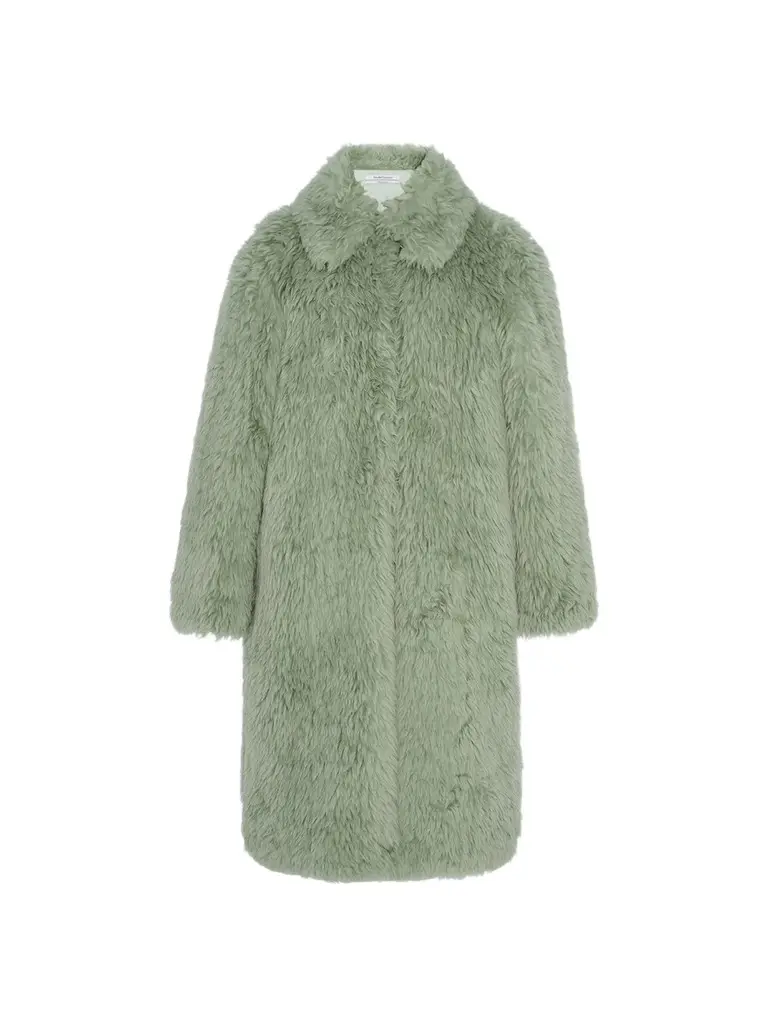 Another Tomorrow Women's Fur Balmacaan Coat