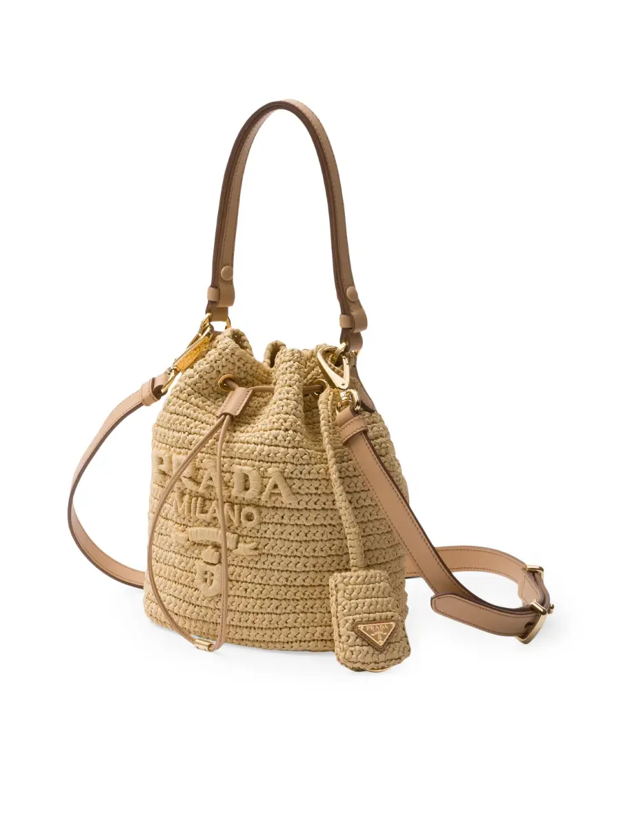 Prada Women's Crochet and Leather Mini-Bucket Bag | Thumbnail 3 Prada Women's Crochet and Leather Mini-Bucket Bag | Thumbnail 3