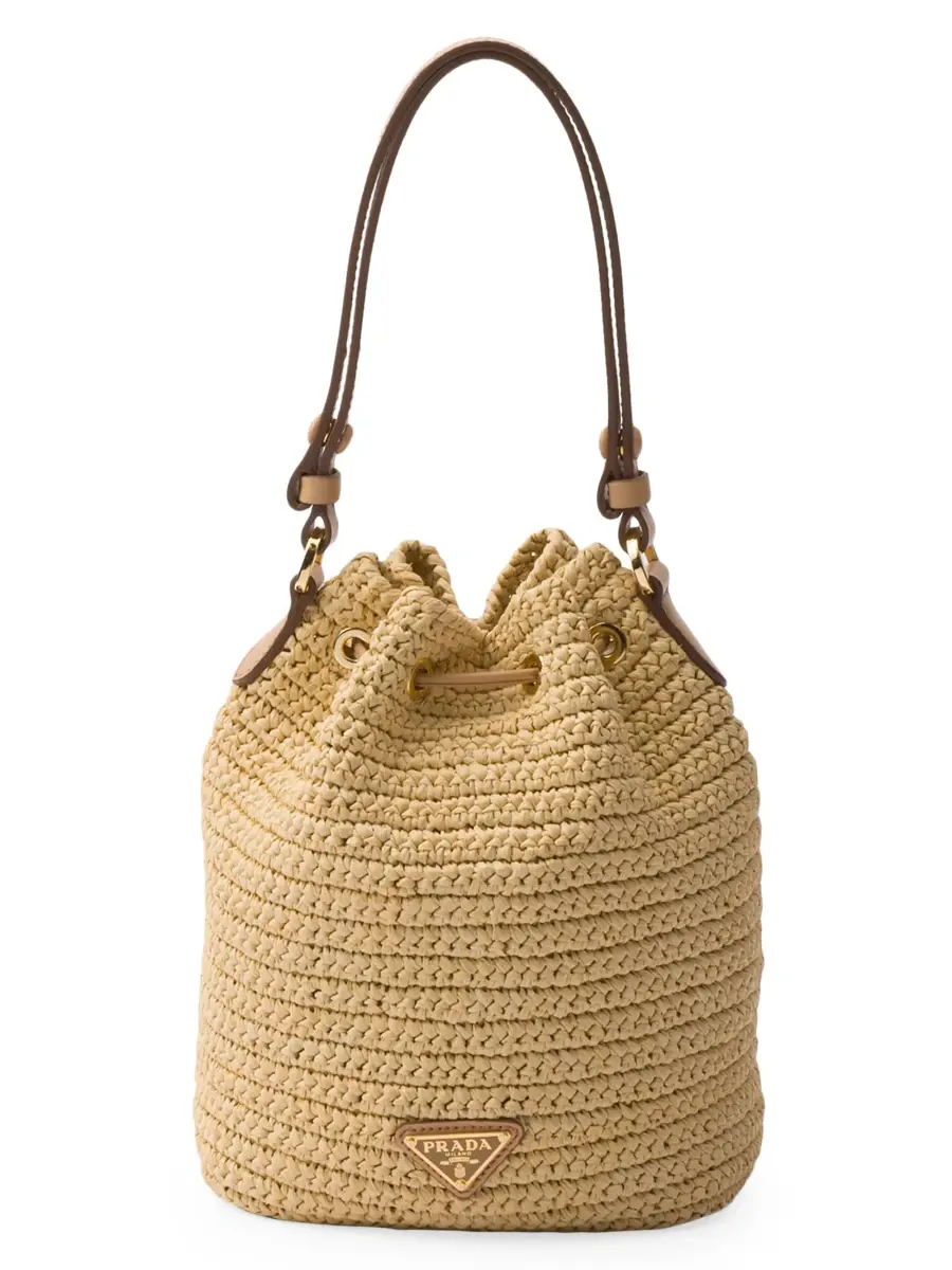 Prada Women's Crochet and Leather Mini-Bucket Bag | Thumbnail 4 Prada Women's Crochet and Leather Mini-Bucket Bag | Thumbnail 4