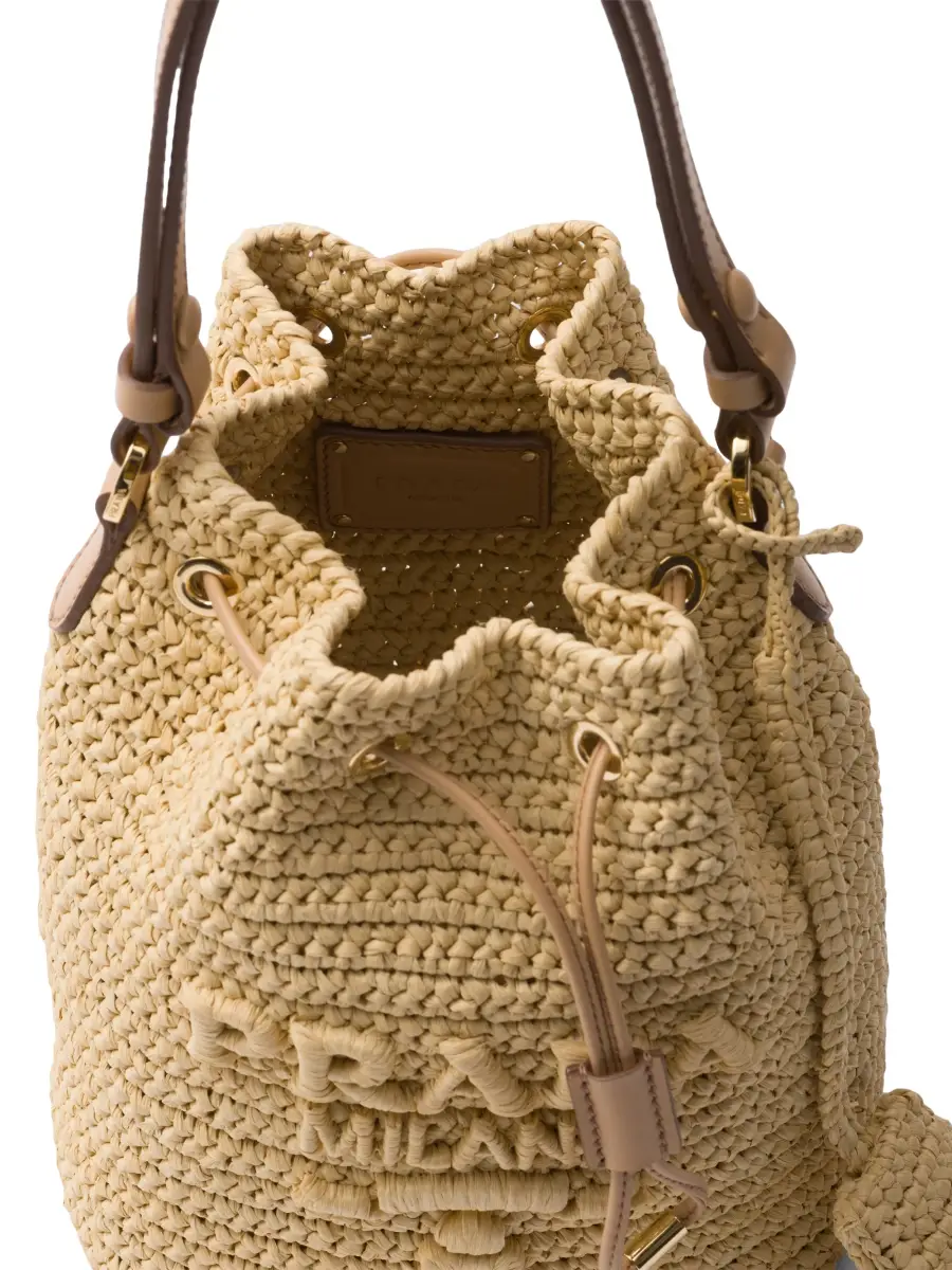 Prada Women's Crochet and Leather Mini-Bucket Bag | Thumbnail 5 Prada Women's Crochet and Leather Mini-Bucket Bag | Thumbnail 5
