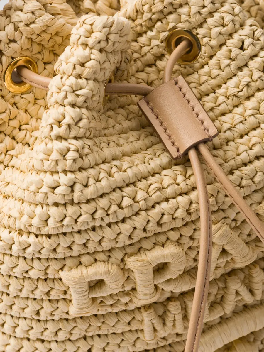Prada Women's Crochet and Leather Mini-Bucket Bag | Thumbnail 6 Prada Women's Crochet and Leather Mini-Bucket Bag | Thumbnail 6