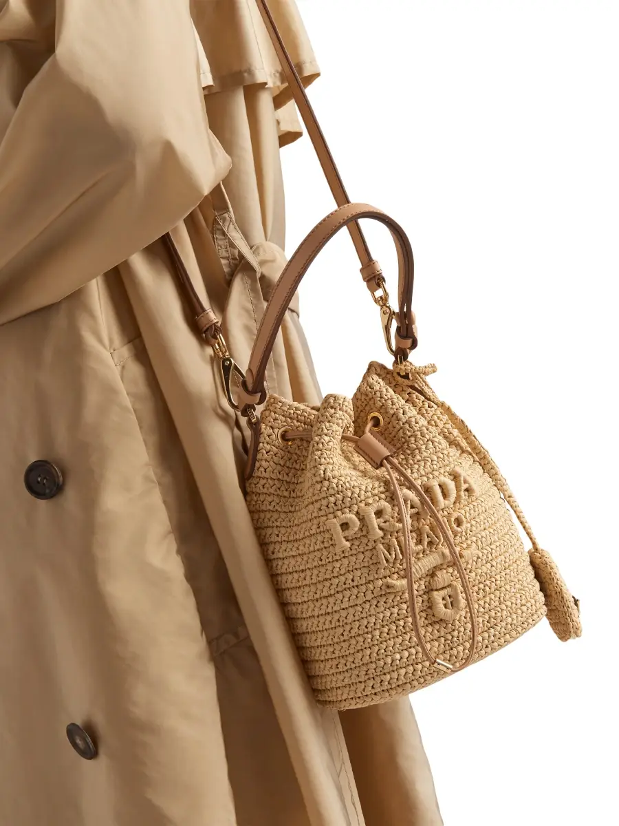 Prada Women's Crochet and Leather Mini-Bucket Bag | Thumbnail 7 Prada Women's Crochet and Leather Mini-Bucket Bag | Thumbnail 7