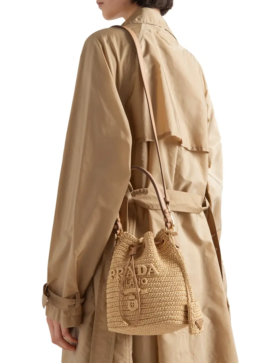 Prada Women's Crochet and Leather Mini-Bucket Bag | Thumbnail 8 Prada Women's Crochet and Leather Mini-Bucket Bag | Thumbnail 8