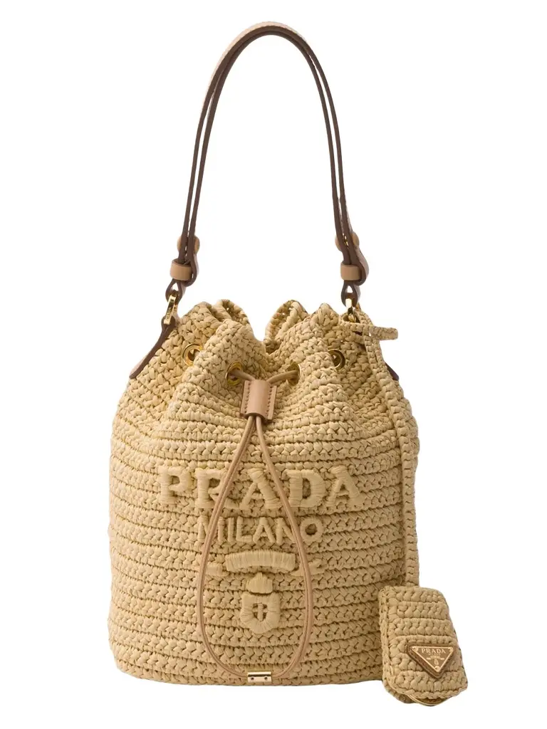 Prada Women's Crochet and Leather Mini-Bucket Bag