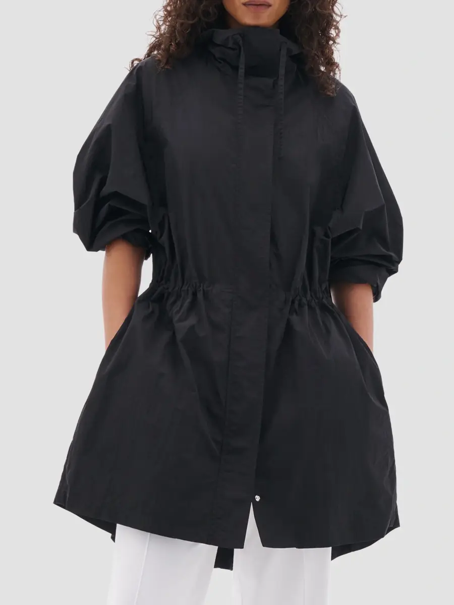 Another Tomorrow Women's Nylon Anorak Coat | Thumbnail 2 Another Tomorrow Women's Nylon Anorak Coat | Thumbnail 2