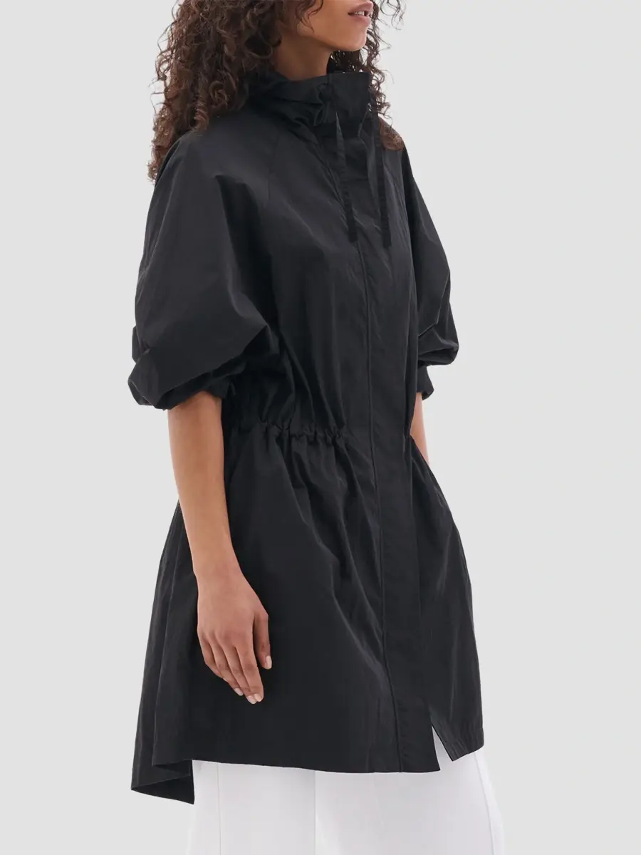Another Tomorrow Women's Nylon Anorak Coat | Thumbnail 3 Another Tomorrow Women's Nylon Anorak Coat | Thumbnail 3