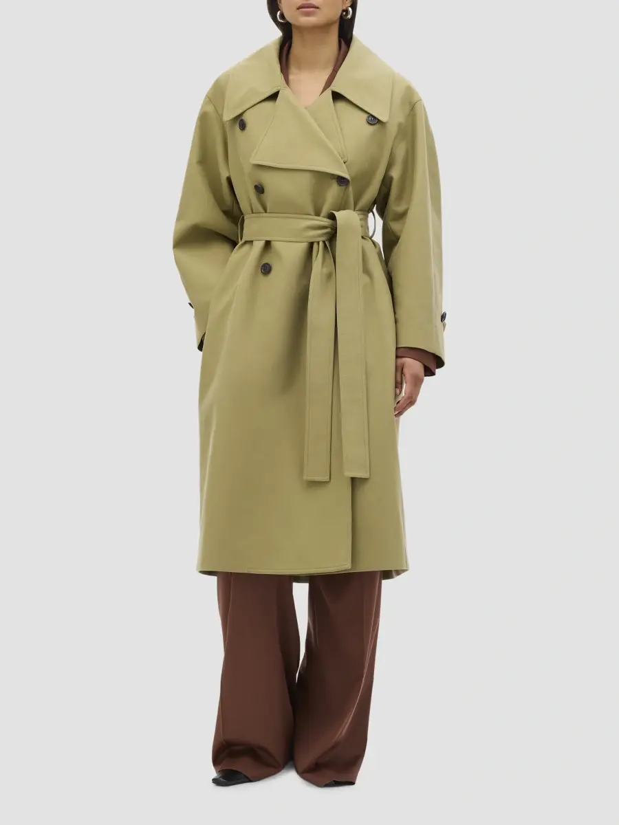 Another Tomorrow Women's Double Face Trench Coat | Thumbnail 2