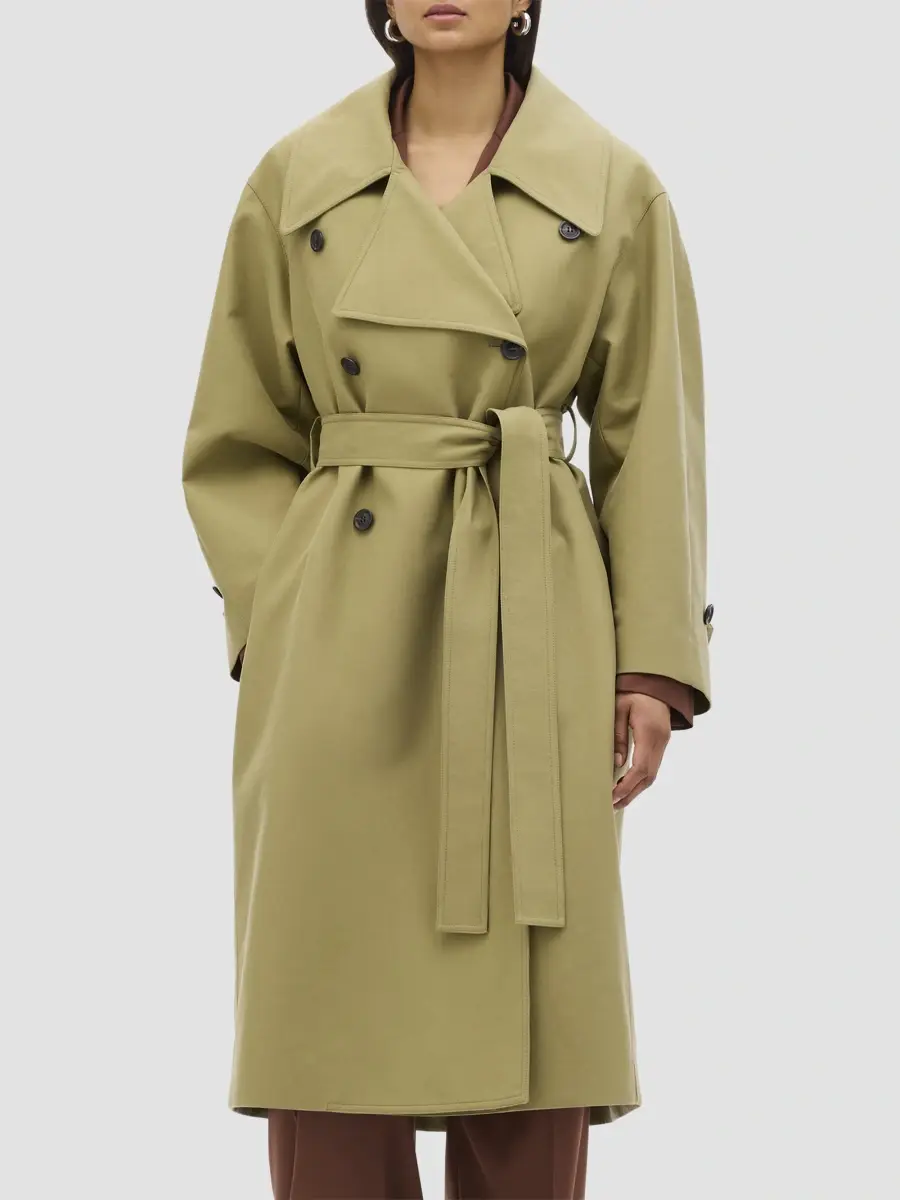Another Tomorrow Women's Double Face Trench Coat | Thumbnail 3