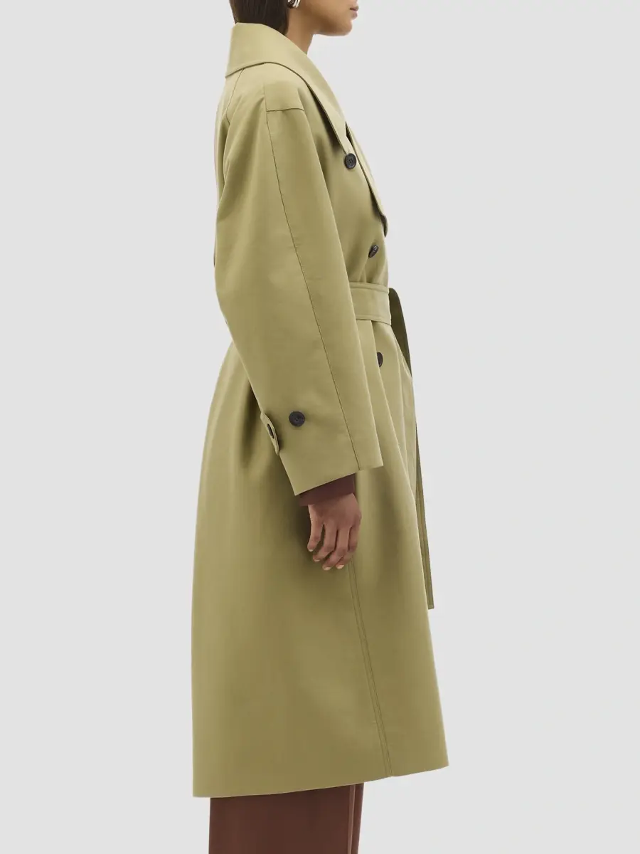Another Tomorrow Women's Double Face Trench Coat | Thumbnail 4