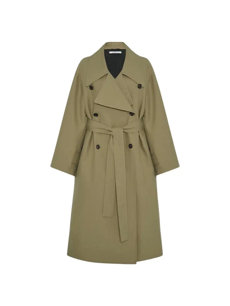 Another Tomorrow Women's Double Face Trench Coat