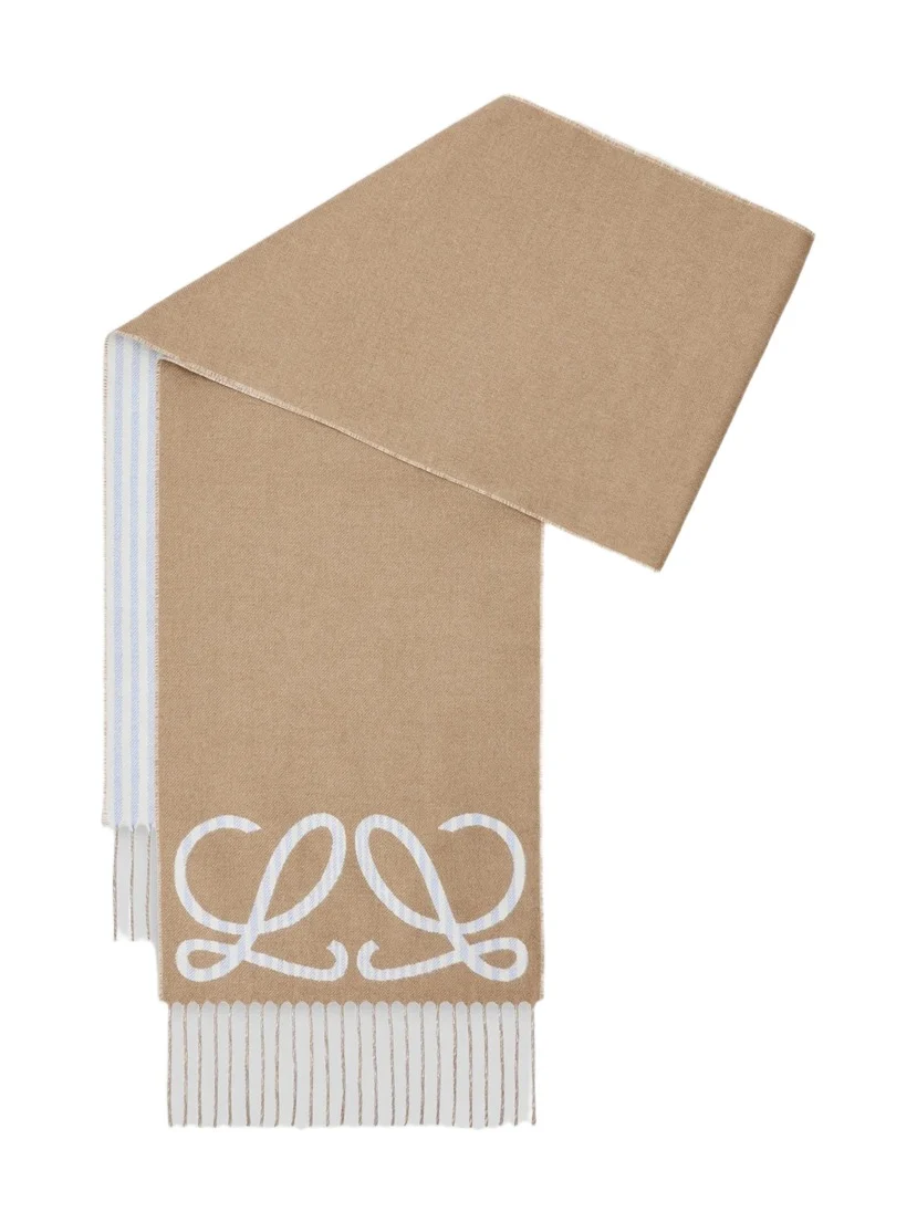 Loewe Men's Anagram Silk-Cashmere Scarf