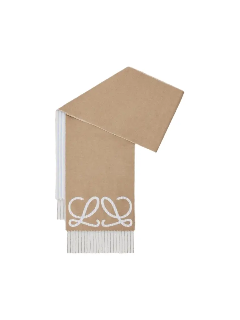 Loewe Men's Anagram Silk-Cashmere Scarf