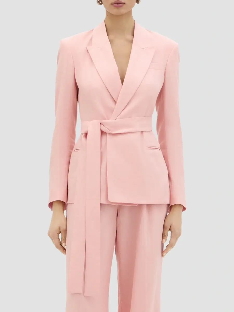 Another Tomorrow Women's Double Breasted Fitted Jacket | Thumbnail 2